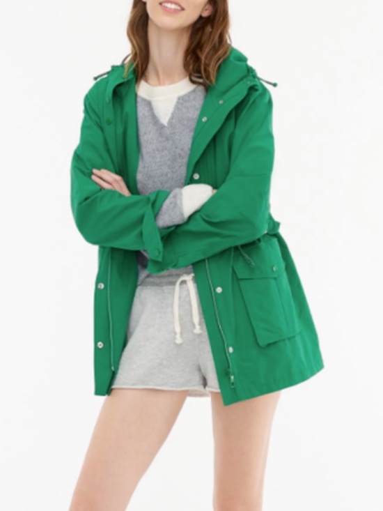 J. Crew Jackets & Blazers - J. Crew Green Hooded Drawstring Parka